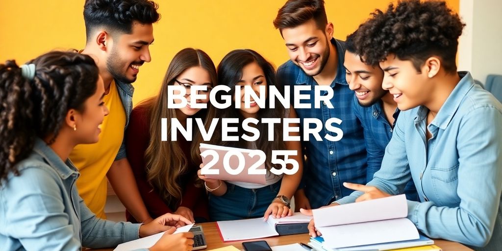 Group of young people discussing investment strategies with tools.
